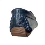 Mocassim em Couro Azul Marinho
