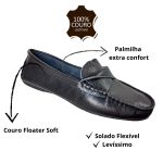 Mocassim Em Couro Preto