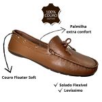 Mocassim Em Couro Capuccino / Laço