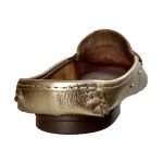Mocassim em Couro Ouro Branco Cravos