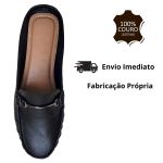 Mocassim em Couro Preto