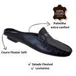 Mocassim em Couro Preto