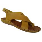 Avarca Em Couro Amarelo