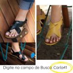 Avarca Em Couro Preto