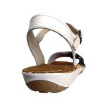 Avarca Em Couro Off White / Marinho / Preto