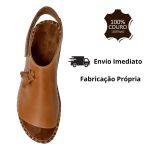 Avarca Em Couro Caramelo