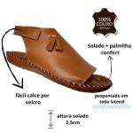 Avarca Em Couro Caramelo