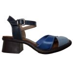 Sandália Couro Azul / Petróleo