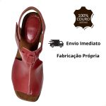 Sandália Couro Vermelho
