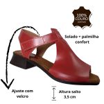 Sandália Couro Vermelho