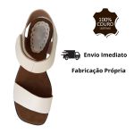 Sandália Couro Off White