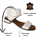 Sandália Couro Off White