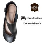 Sapatilha Em Couro Preto