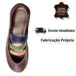 Sapatilha Em Couro Café