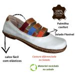 Sapatilha Em Couro Off White