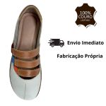 Sapatilha Em Couro Off White