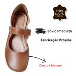 Sapatilha Em Couro Whisky