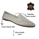 Sapatilha Em Couro Off White