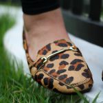 Sapatilha Em Couro Leopardo