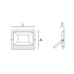 Projetor Refletor Led 100W 6500K Preto 22X18cm Bronzearte