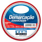 Fita Demarcação de Solo Vidro Vermelha 48mmX15m Tekbond