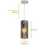 Pendente Mirage Zebra Cromo 1 Lâmpada E27 Llum Bronzearte