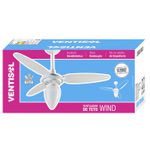 VENTILADOR TETO WIND LIGHT 3P BRANCO COM LUMINARIA 127V VENTISOL