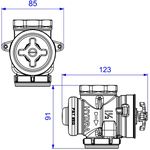 Base para válvula descarga 1 1/2" Base Hydra Duo 4545.500