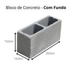 BLOCO DE CONCRETO DE VEDAÇÃO 14X19X39CM COM FUNDO