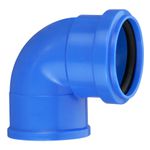 Tubo Descida Com Joelho Azul 38mm Para Válvula De Descarga