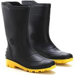 BOTA PVC GALOCHA CANO MÉDIO PRETO/AMARELO 39 PEGA FORTE