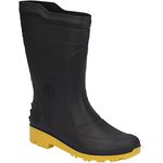 BOTA PVC GALOCHA CANO MÉDIO PRETO/AMARELO 39 PEGA FORTE