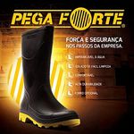 BOTA PVC GALOCHA CANO MÉDIO PRETO/AMARELO 39 PEGA FORTE