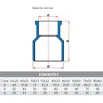 BUCHA DE REDUÇÃO SOLDÁVEL LONGA 40X25MM TIGRE 22076825