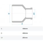 BUCHA DE REDUÇÃO SOLDÁVEL LONGA 40X25MM FORTLEV