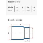 BUCHA DE REDUÇÃO LONGA ESGOTO 50X40MM TIGRE 27396925