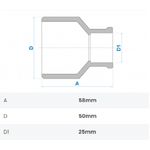 BUCHA DE REDUÇÃO SOLDÁVEL LONGA 50X25MM FORTLEV