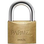 CADEADO COM CHAVE 20MM LATÃO MACIÇO ACETINADO PAPAIZ CR20