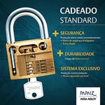 CADEADO COM CHAVE 20MM LATÃO MACIÇO ACETINADO PAPAIZ CR20