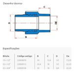 CONECTOR CPVC AQUATHERM® 15MMX1/2