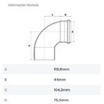 CURVA 90º CURTA ESGOTO SN 75MM FORTLEV