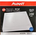 PAINEL LED QUADRADO SOBREPOR 24W 30CM 6500K AVANT