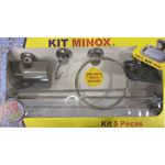 Kit Acessórios Para Banheiro Aço Inox 5 Peças Minox