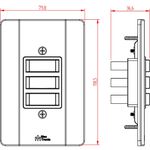 3 INTERRUPTORES SIMPLES 10A/250V PLACA MILLENIUM 21006