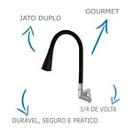 Torneira 1167 Parede Cozinha Gourmet Bolth Jato Duplo PT C70