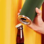 Copo Térmico Para Cerveja C/ Tampa E Abridor 700 Ml Verde Mor