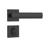 Fechadura Externa 803/35 Roseta Quadrada Preto Fosco Stam