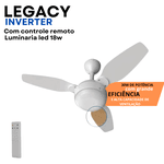 Ventilador De Teto Legacy Led Branco e Pinus Ventisol