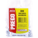 Prego Galvanizado 8x8 50g Com Cabeça Milla