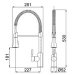 Torneira de cozinha monocomando Loren Kitchen 2266 C76 Lorenzetti 